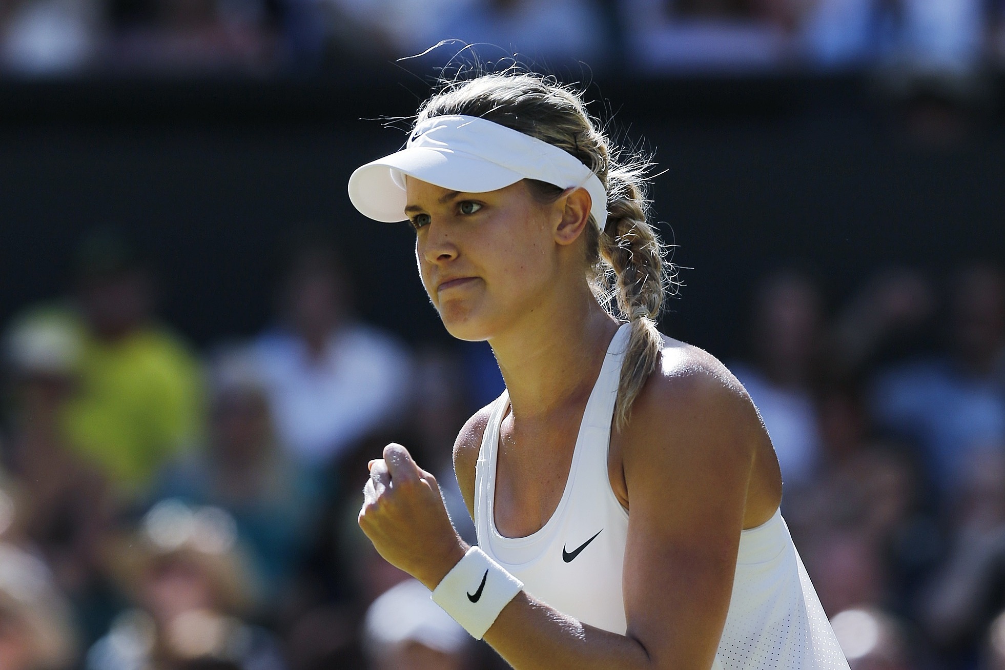 Bouchard tại Wimbledon 2014 - giải đấu cô vào chung kết. Ảnh: Reuters